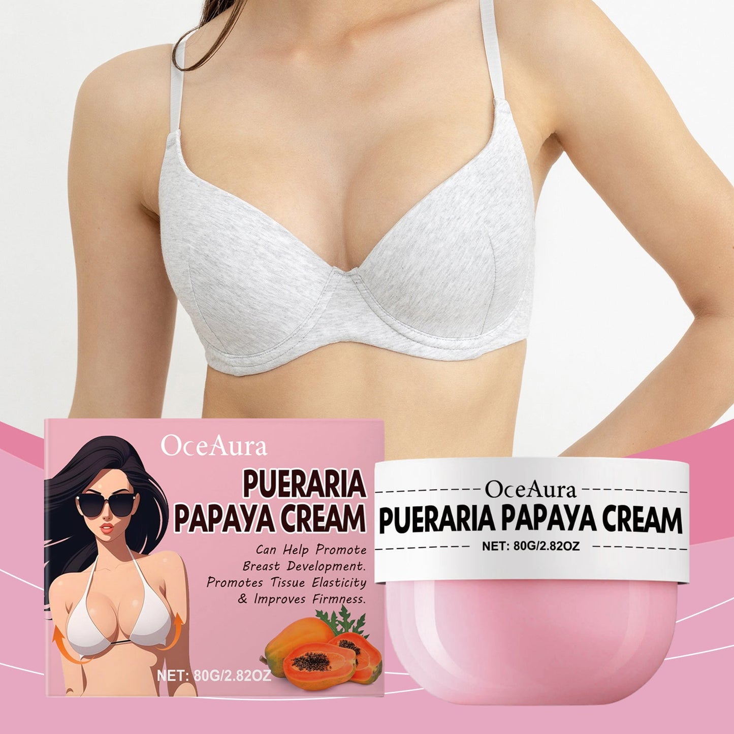 OceAura Pueraria Papaya Chest Care Moisturizing Moisturizing Elastic Firming Care Body Massage Cream