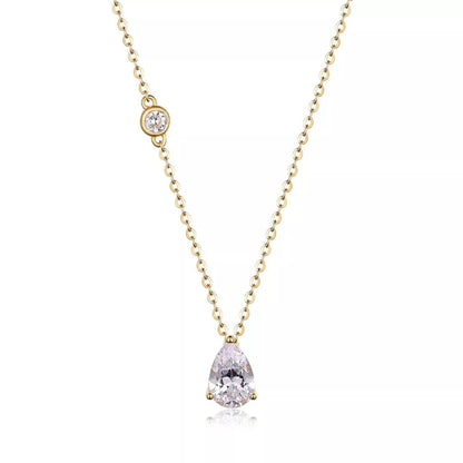 1.25 Carat Moissanite 925 Sterling Silver Teardrop Necklace