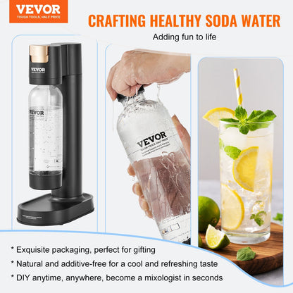 Sparkling Water Maker, Soda Maker Machine For Home Carbonating, Seltzer Water Starter Kit With BPA-free 1L PET Bottle, CO2 Cylinder, Compatible With Mainstream Screw-in 60L CO2 Cylinder