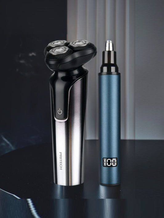 Rotary Rechargeable Electric Shaver and  Nose Hair Trimmer