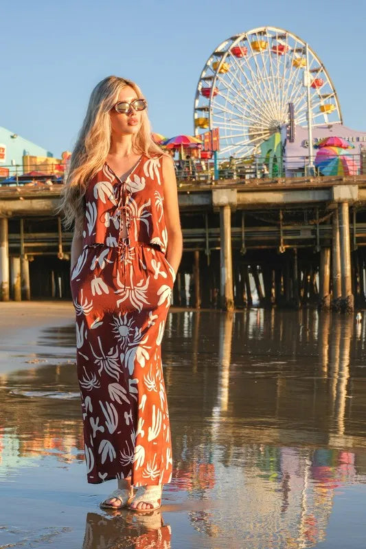 VERY J Printed Resort Midi Skirt