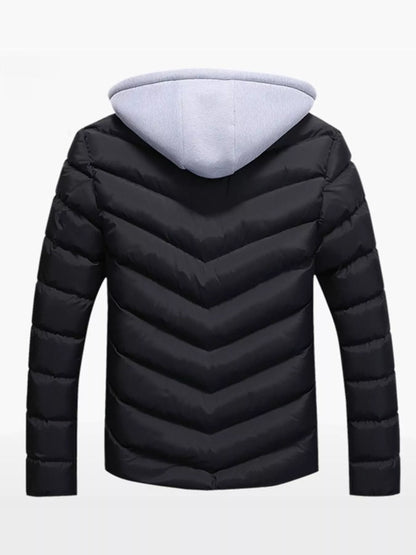 Men's Plus Size Zip Up Hooded Padded Puffer Jacket