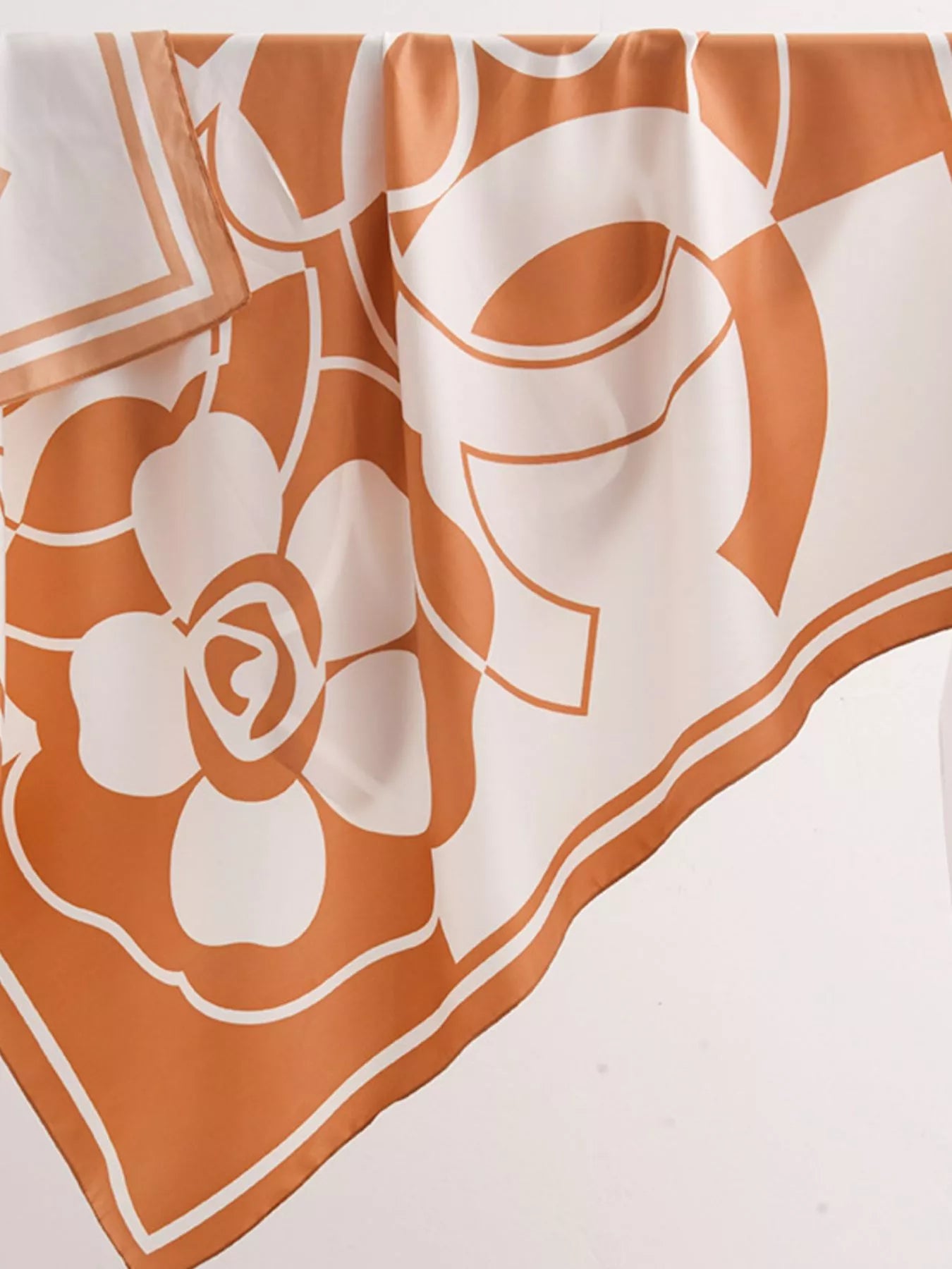 Square Flower Silk Scarf