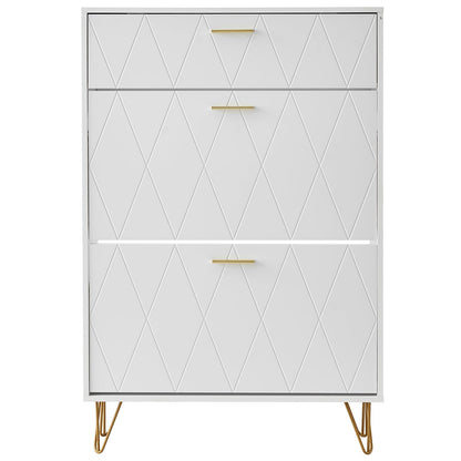 VEVOR Shoe Cabinet With 3 Flip Drawers, Shoe Storage Cabinet For Entryway, Free Standing Shoe Storage Organizer For Heels, Boots, Slippers In Hallway, Living Room