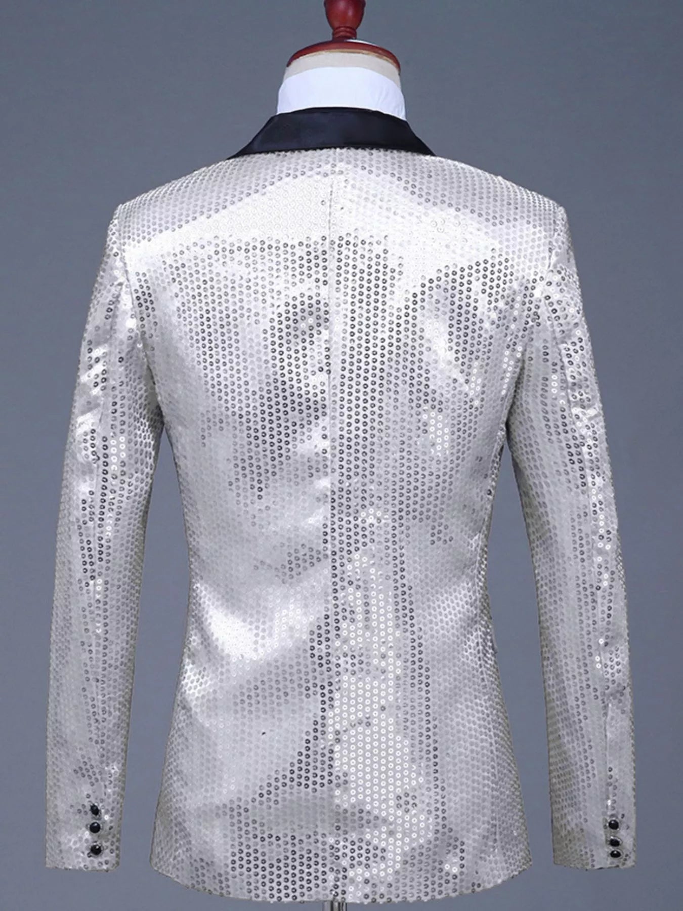 Men's Full Size Sequin One Button Long Sleeve Blazer Plus Size