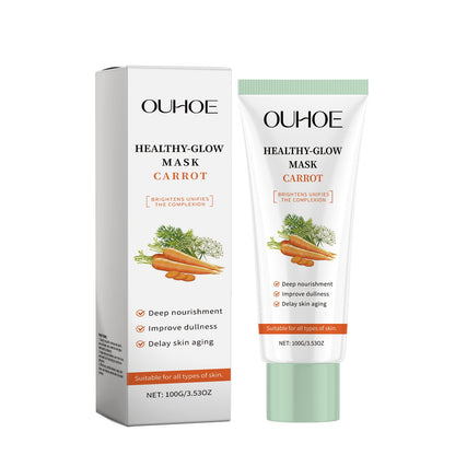 Ouhoe Carrot Facial Mask, Gently Nourishes Facial Skin Hydrating Moisturizing And Brightening Skin Care Mask