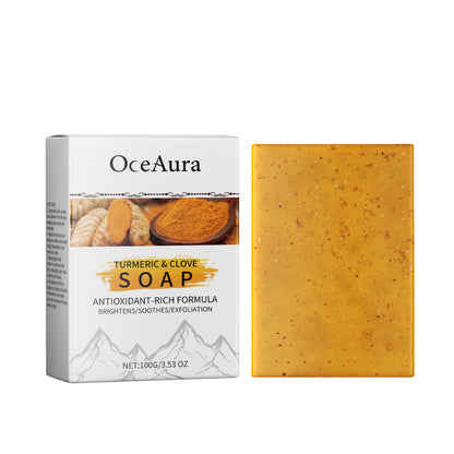 OceAura Turmeric Clove Essential Oil Soap, Moisturizes Facial Body Cleansing And Delicate Skin Flower Soap