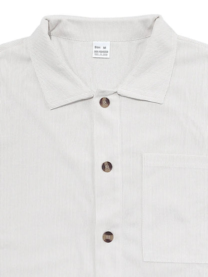 Men's Full Size Button Up Top and Shorts Set Plus Size