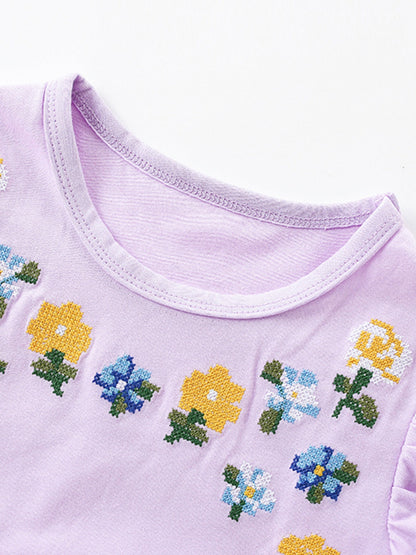 Children's Floral Embroidered Tulle Dress