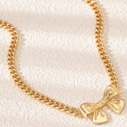 18K Gold-Plated  Bowknot Chain Necklace