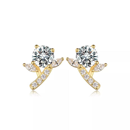 2 Carat Moissanite 925 Sterling Silver Stud Earrings