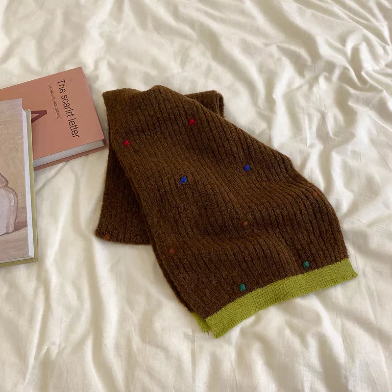 Colorful Dot Knitted Scarf