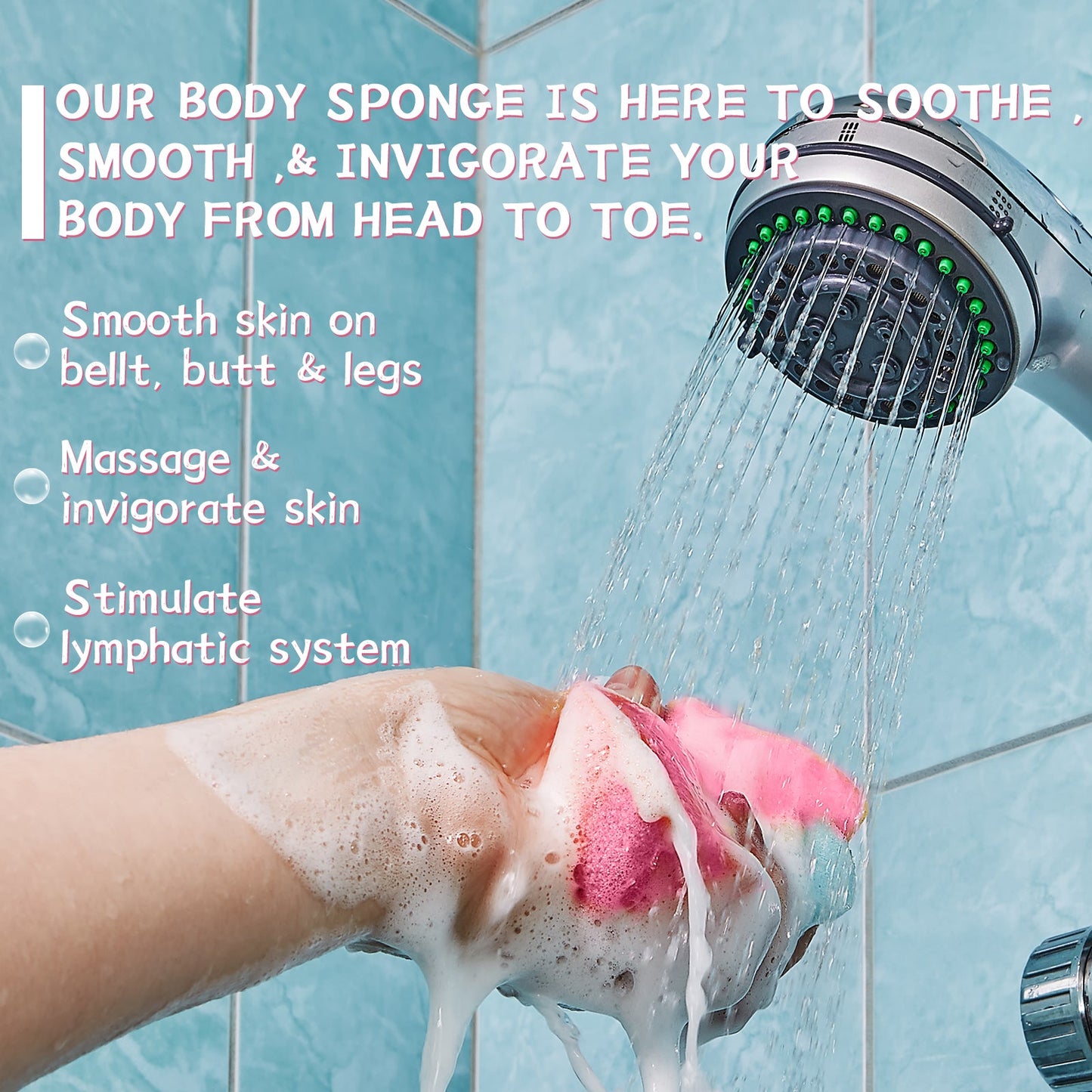EELHOE Aromatherapy Body Sponge, Firming Skin Belly Calf Arm Toning Body Cleansing Bath Sponge