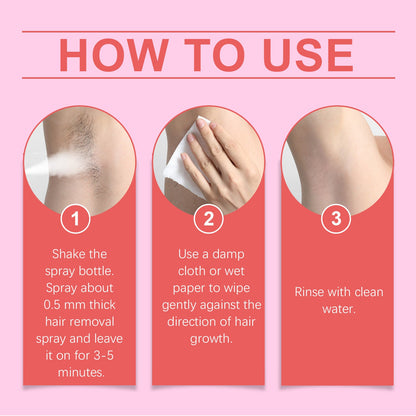 OUHOE Gentle Hair Removal Mousse Spray, Leg Hair Armpit Hair Body Smooth Skin Cleansing Mousse Skin Spray