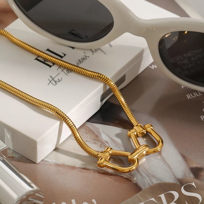 18K Gold-Plated Horseshoe Necklace