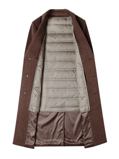 Men's Classic Button Up Longline Overcoat