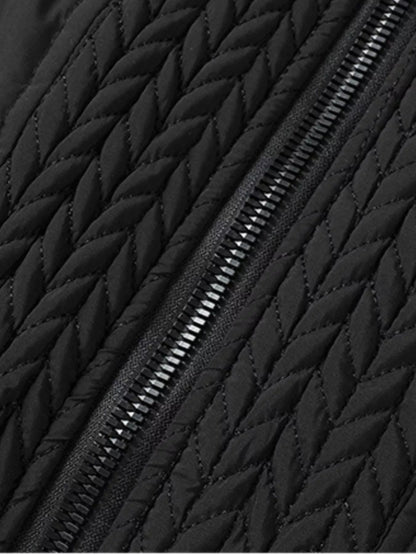 Men's Plus Size Texture Hooded Puffer Jacket