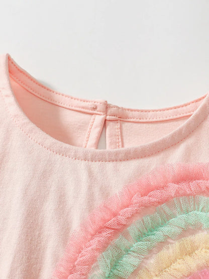 Children's Rainbow Applique Tulle Dress