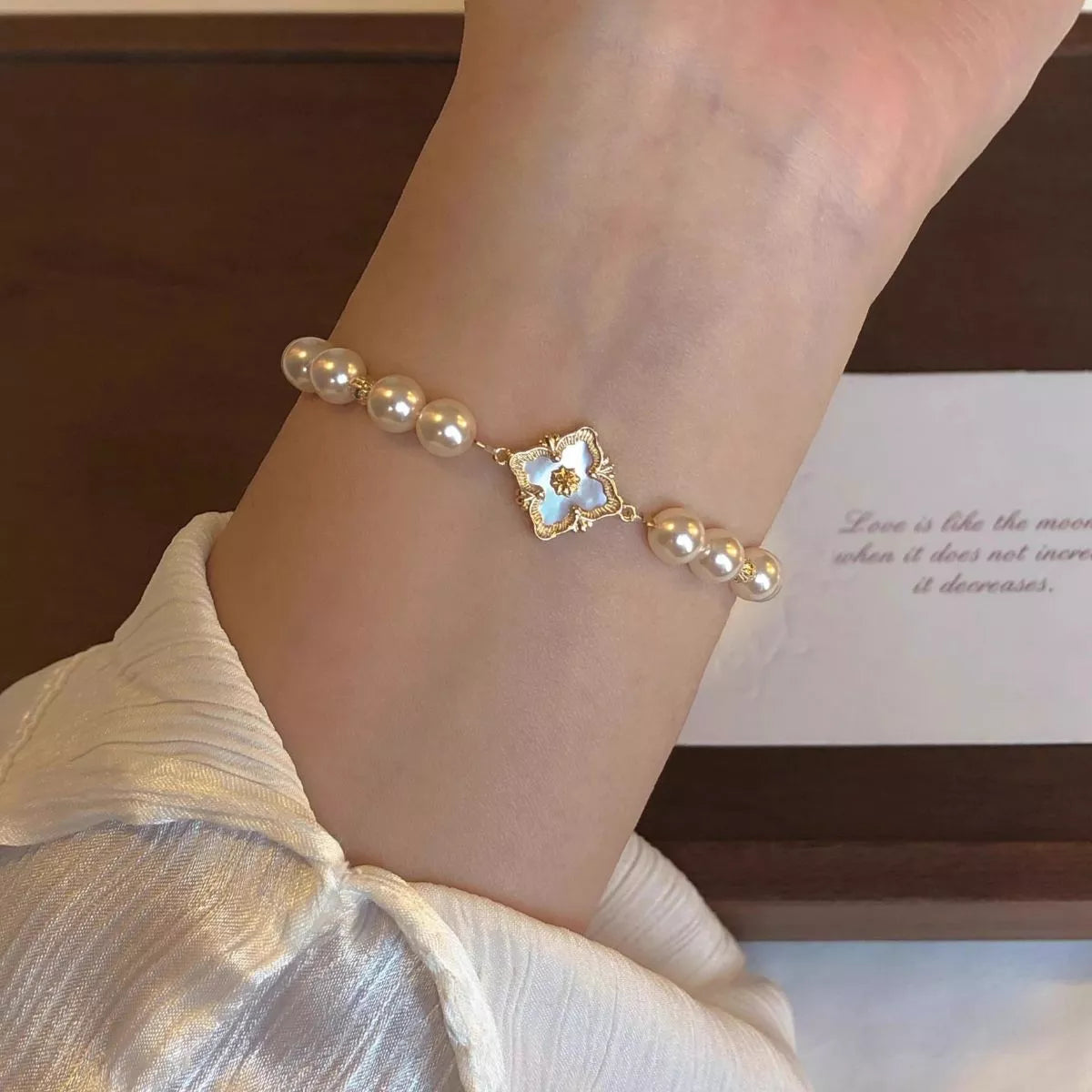 18K Gold-Plated Pearl Bracelet
