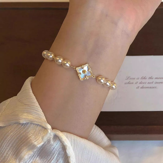 18K Gold-Plated Pearl Bracelet