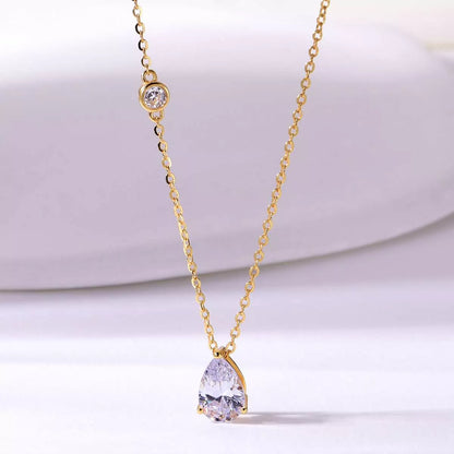 1.25 Carat Moissanite 925 Sterling Silver Teardrop Necklace