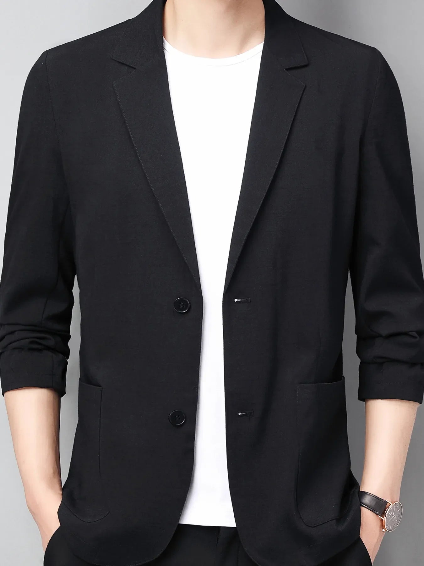 Men's Full Size Button Up Long Sleeve Blazer Plus Size