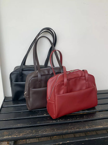 Classic Style Faux Leather Tote Bag