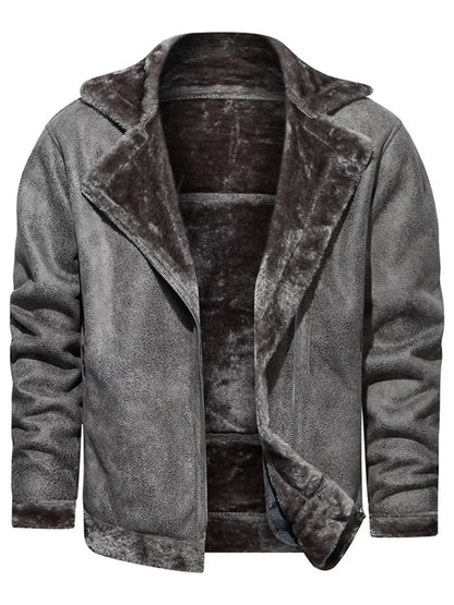 Men's Plus Size Zip Up Fuzzy Outerwear