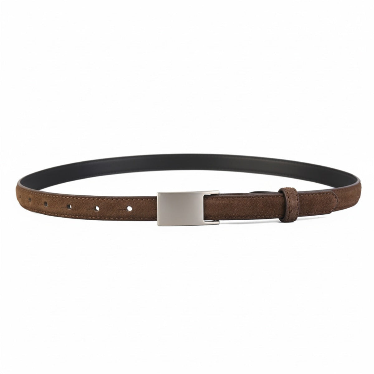 Silver Buckle Skinny Belt