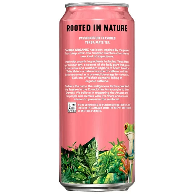 Yachak Passionfruit Yerba Mate, 16 oz Can (12-Pack)