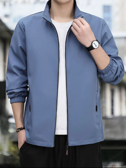 Men's Plus Size Zip Up Long Sleeve Jacket