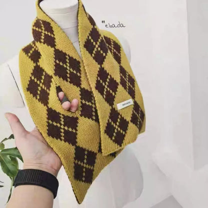 Argyle Pattern Warm Winter Scarf