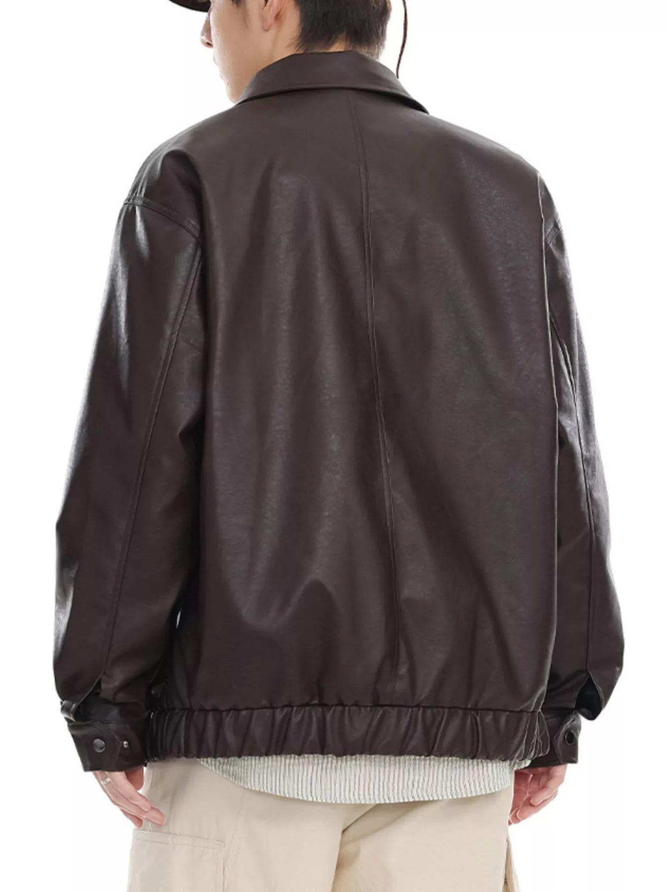 Men's Plus Size Classic Faux Leather Jacket