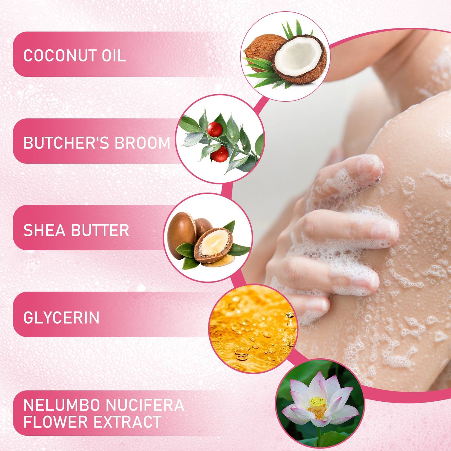 EELHOE Aromatherapy Body Sponge, Firming Skin Belly Calf Arm Toning Body Cleansing Bath Sponge