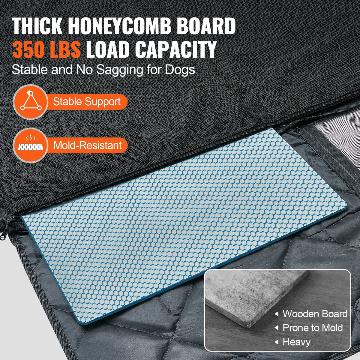 VEVOR 53 X 24.8 In Dog Car Seat Cover For Back Seat Waterproof 600D For Cars