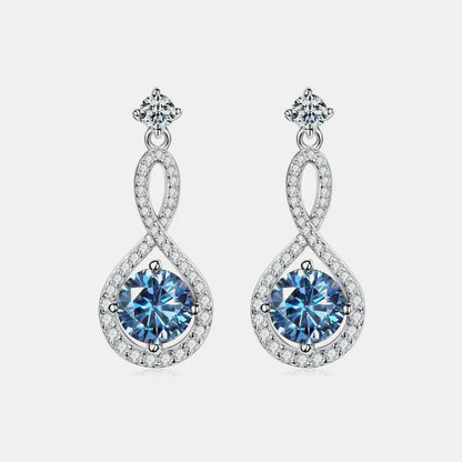 1 Carat Moissanite 925 Sterling Silver Earrings