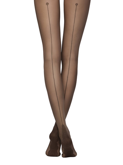 Conte Stella 20 Den - Fantasy Thin Women's Tights with a pattern "imitation of a seam along the leg" (8С-173СП)