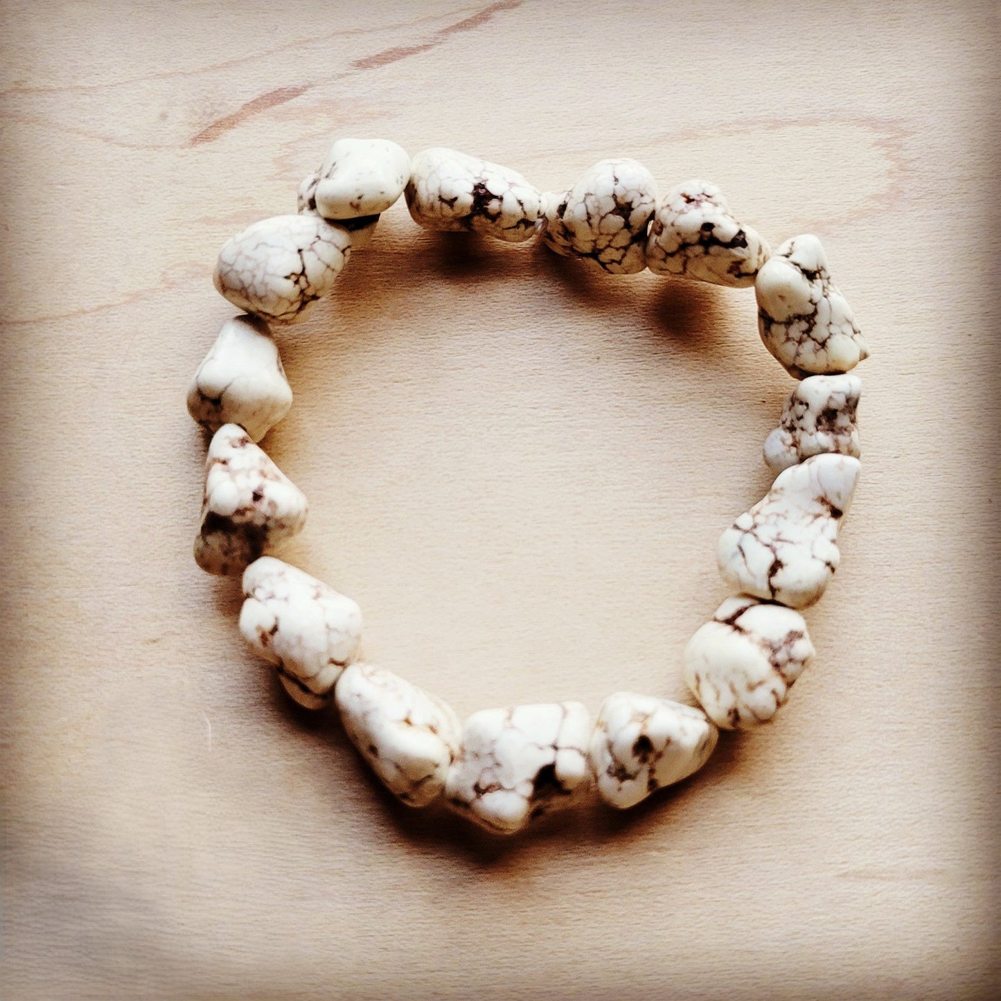 White Turquoise Nugget Bracelet 806i