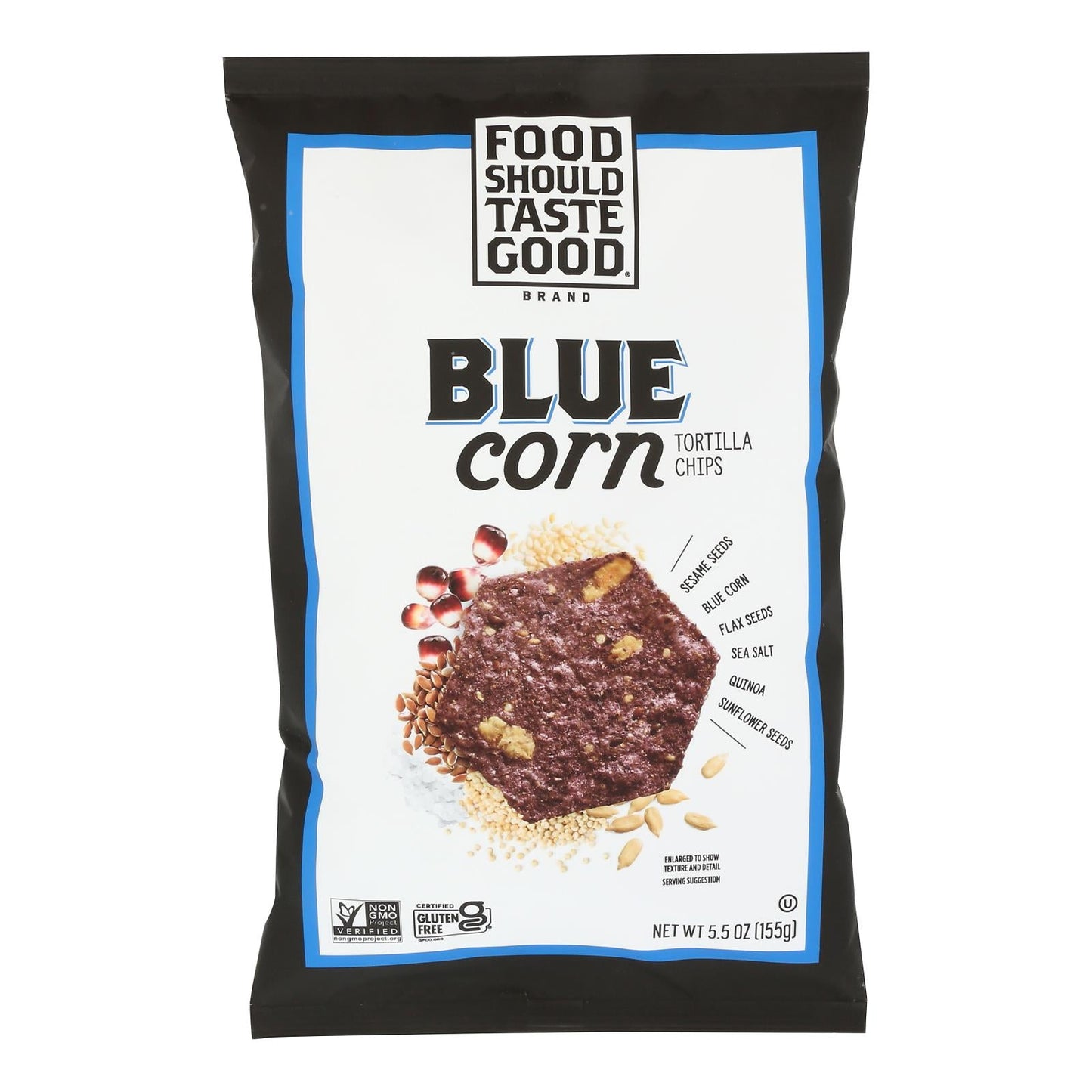 Food Should Taste Good Blue Corn Tortilla Chips (Pack of 12) - 5.5 Oz Bags