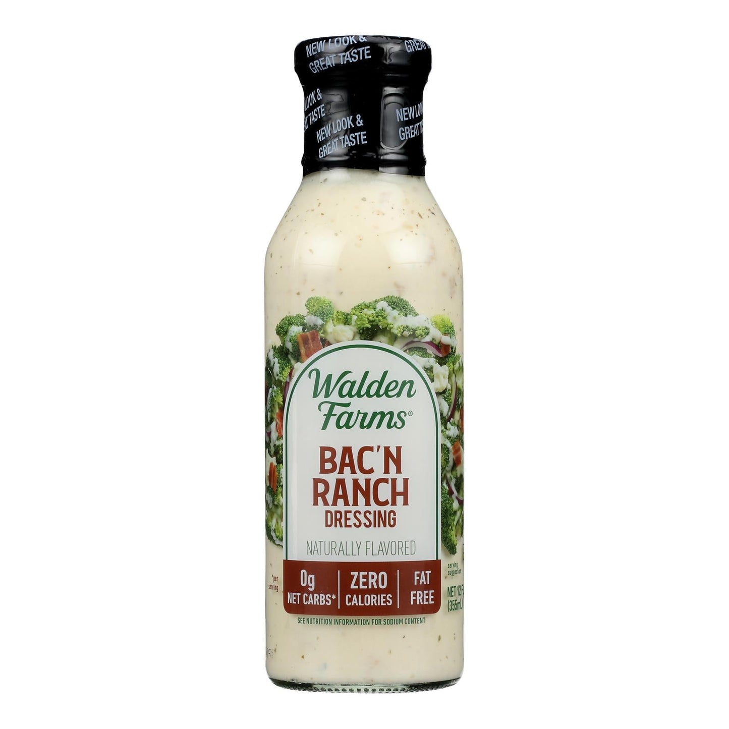 Walden Farms Bacon Ranch Dressing - Pack of 6 - 12 fl oz - Sugar-Free, Calorie-Free