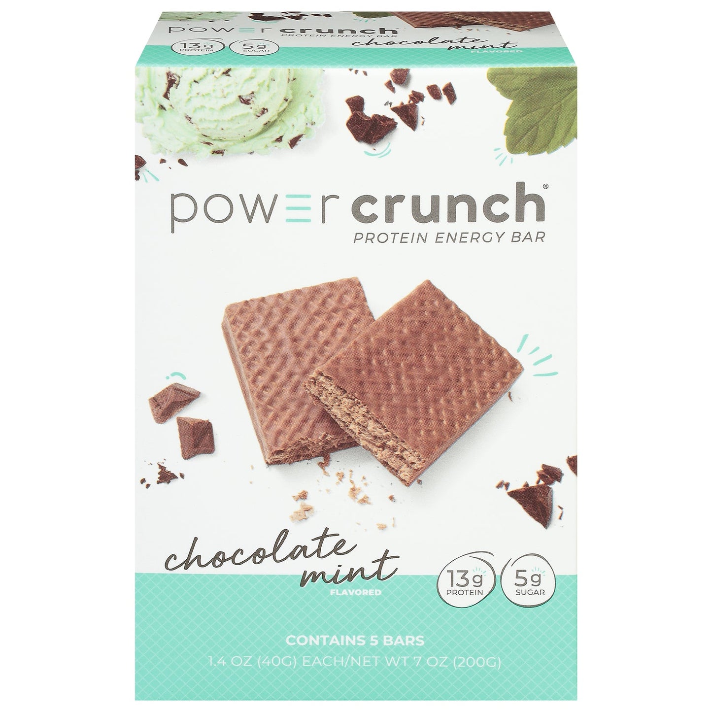 Power Crunch Original Protein Energy Bar Chocolate Mint, Pack of 6, 7 OZ, High-Protein Wafer Bar