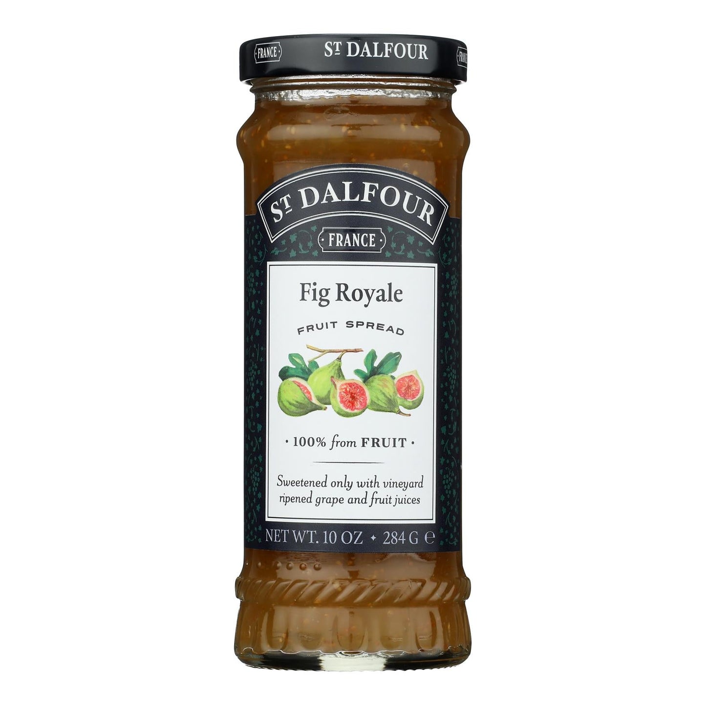 St Dalfour Royal Fig Fruit Spread - 100% Fruit, Deluxe Recipe - 10 Oz - Pack of 6