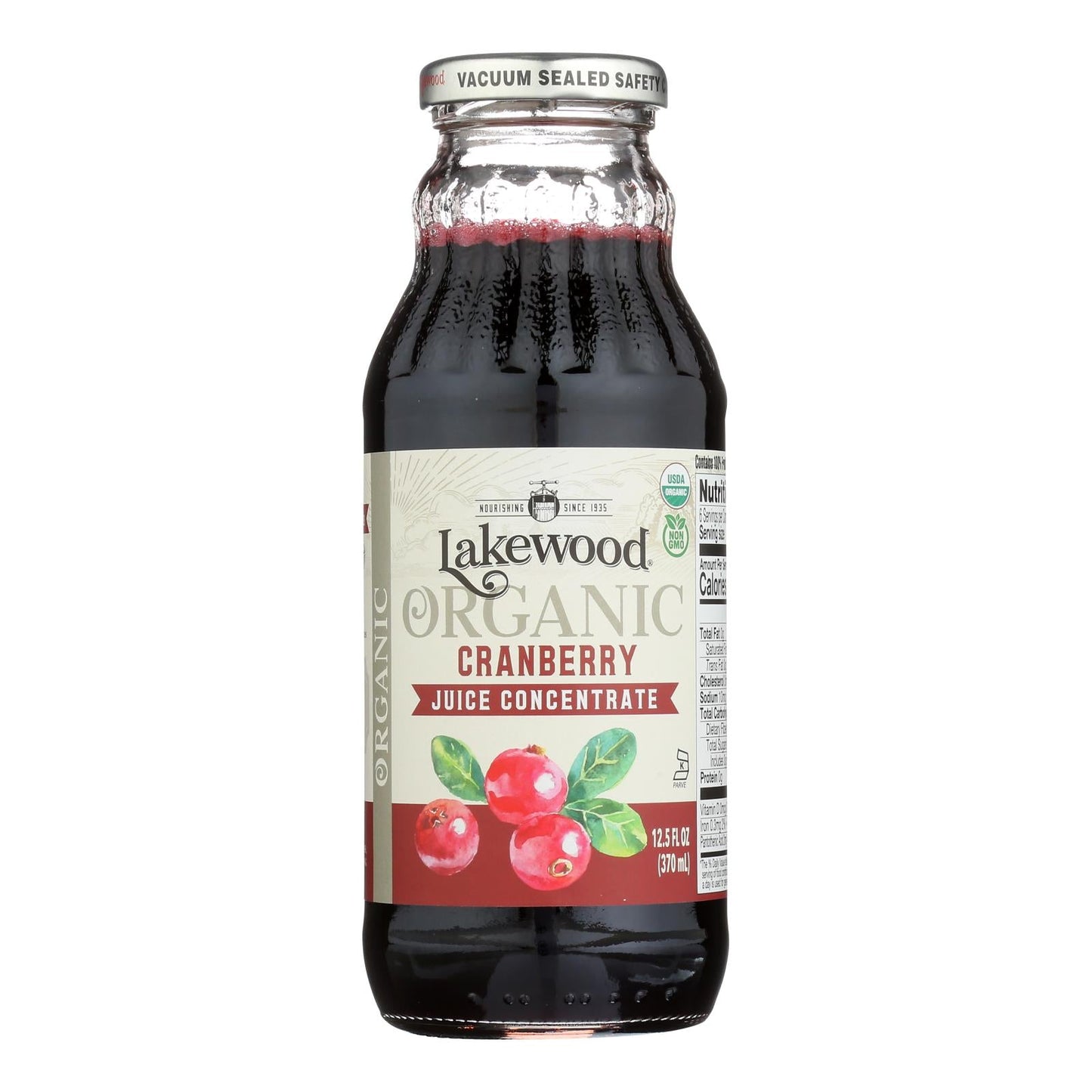 Lakewood Organic Cranberry Concentrate - 12.5 Oz - Pure Cranberry Juice