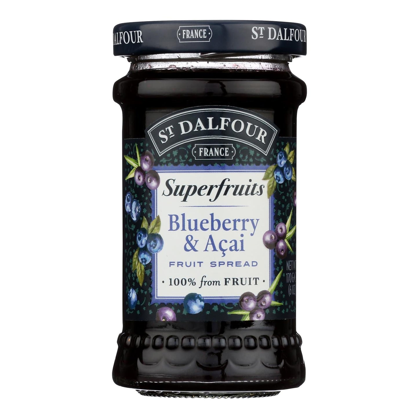 St. Dalfour Blueberry & Acai Fruit Spread - (6 x 6 oz)