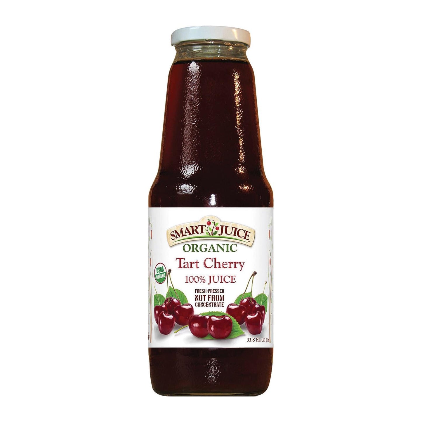 Smart Juice Organic Tart Cherry Juice - 33.8 Fl Oz (Pack of 6) - Unsweetened & Pure