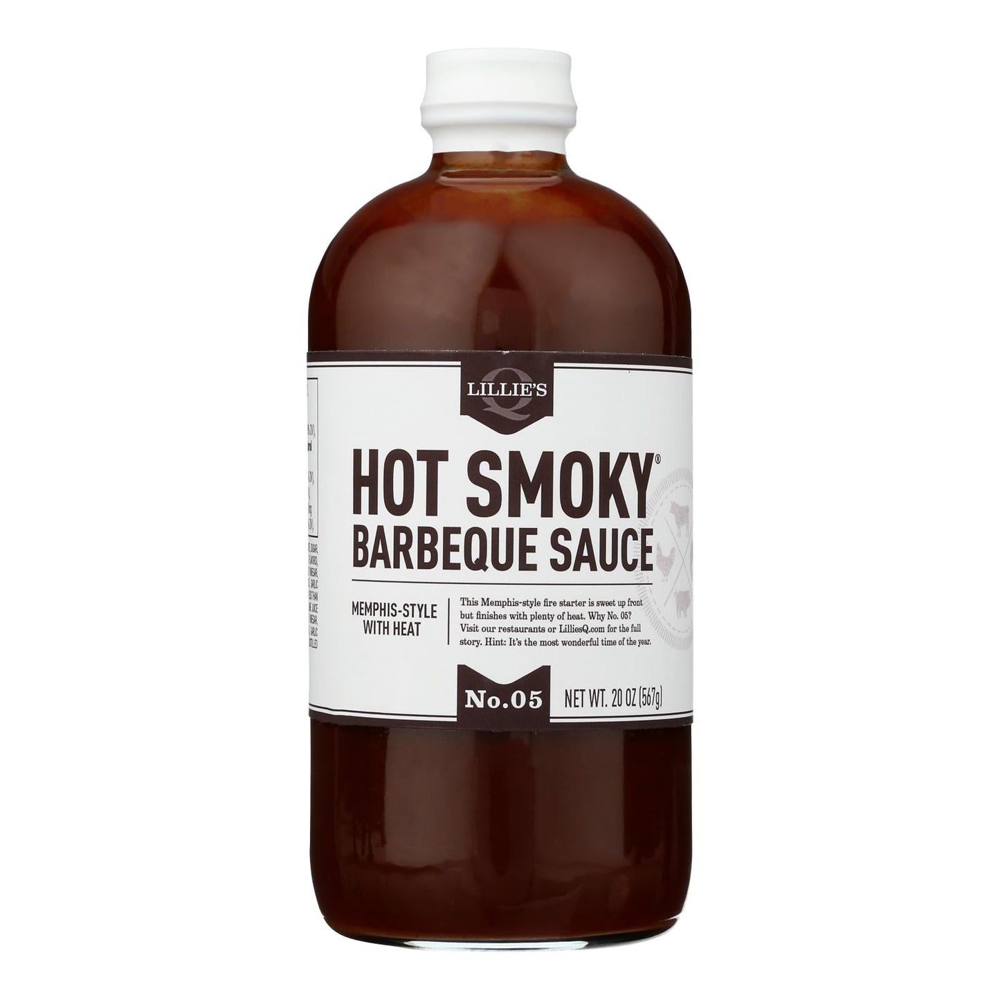 Lillie's Q Hot Smoky BBQ Sauce (Pack of 6 - 20 Oz )