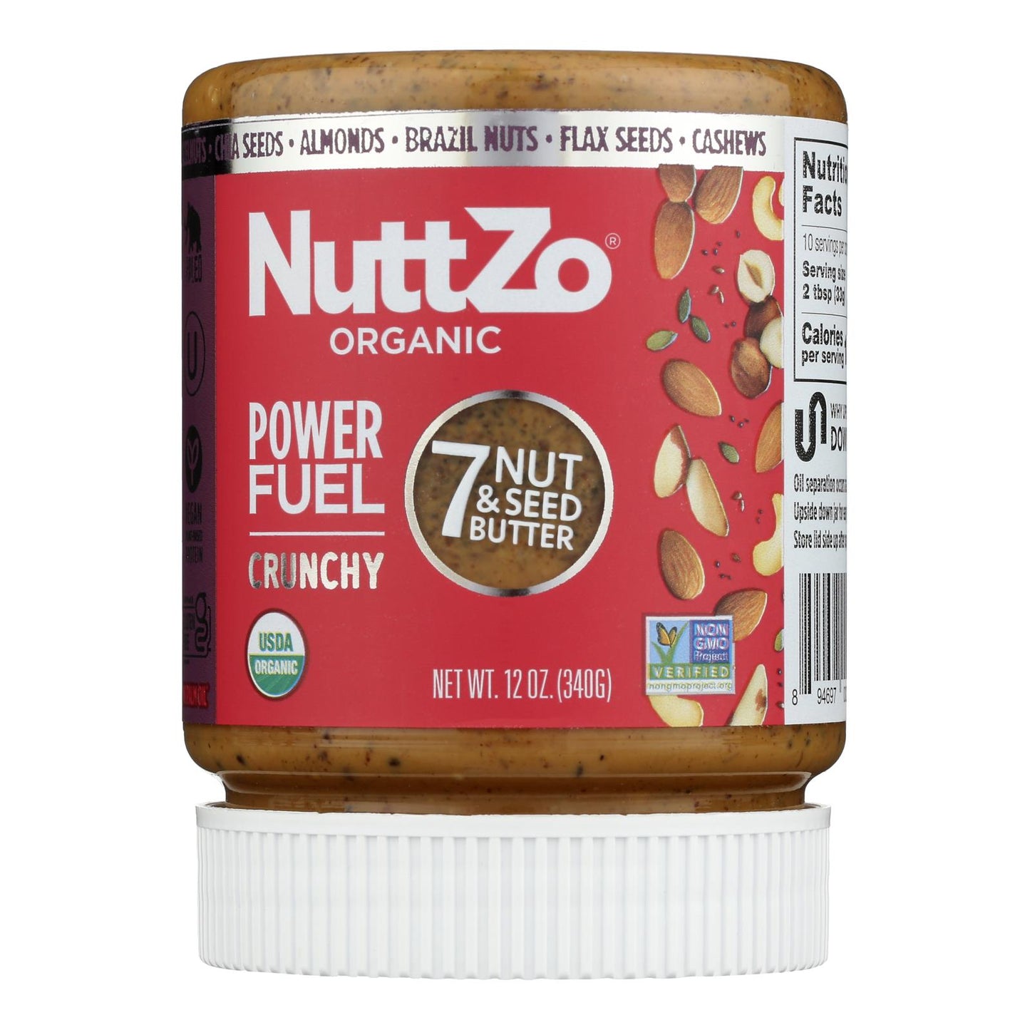 Nuttzo Power Fuel Crunchy 7 Nut & Seed Butter, 12 Oz - 6 Pack