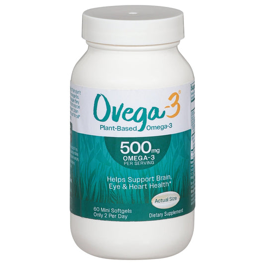 Ovega-3 Plant-Based Omega-3 Softgels - 60 Count