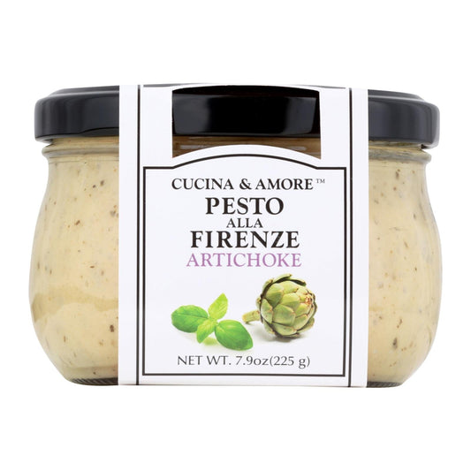 Cucina & Amore Artichoke Pesto Sauce - Pack of 6 (7.9 Fl Oz Each) - Authentic Italian Flavor
