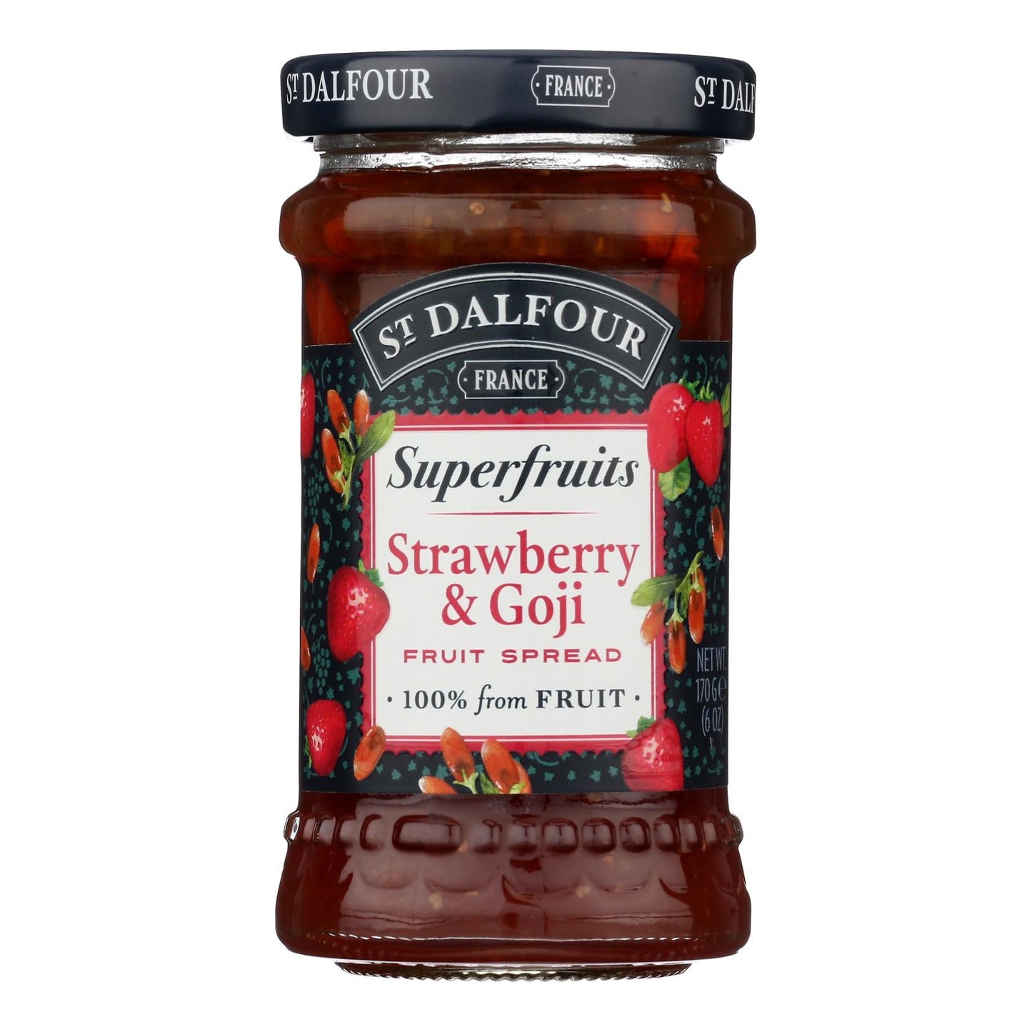 St. Dalfour Strawberry Goji Fruit Spread - 6 oz , Pack of 6